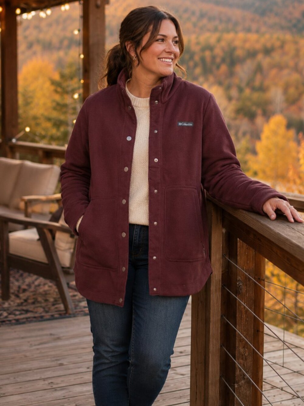 Columbia Hart Mountain Shacket | Burgundy Fleece Shirt Jacket | Size XXL | EUC